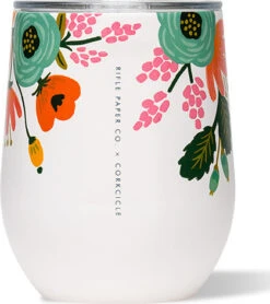 Corkcicle Rifle Paper Co. Edition Stemless Wine Tumbler - 12 Oz|-|Gobelet à Vin Stemless édition Rifle Paper Co - 12 Onces -Corkcicle Drinkware Deals Store CRK RP2312 7EGloss 20Cream 20 20Lively 20Floral
