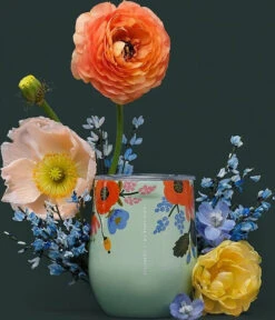 Corkcicle Rifle Paper Co. Edition Stemless Wine Tumbler - 12 Oz|-|Gobelet à Vin Stemless édition Rifle Paper Co - 12 Onces -Corkcicle Drinkware Deals Store CRK RP2312 7E 7Elife 20Gloss 20Mint 20 20Lively 20Floral